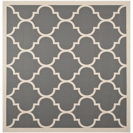 Safavieh 4 Ft. X 4 Ft. Square Indoor-Outdoor Courtyard- Anthracite And Beige- Machine Made Rug CY6914-246-4SQ